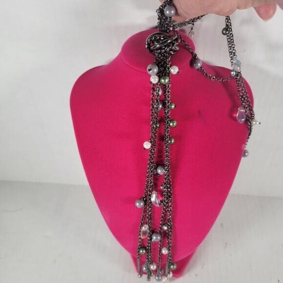 Lia Sophia Melodrama Retired Statement Boho Festival Long Beaded Tassel Necklace - Picture 3 of 5